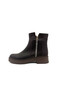 Genuine Leather Bitter Brown Zippered Thick Heel Orthopedic Women's Boots - 7