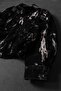 Men's Black Patterned Bomber Fleece Jacket - 3