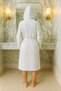 Hooded Pockets Unisex Women's Men's 100% Cotton Pique Bathrobe - 5