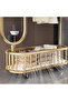 Medium Light Luxury Gold Coat Rack 80cm with Rotating Mirror, 4 Hooks, Storage Basket & Wheels - 5