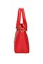 Women's Heart Patterned Metallic Logo Detachable Long Strap 100% Leather Red Shoulder Bag - 3