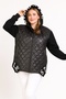 Women's Plus Size Black, Hooded , Pocket Quilted Coat 65N39253