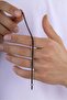 Black Fox Tail Men's Steel Chain Bracelet - 3
