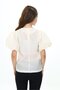Girl's Crew Neck Watermelon Sleeve T-Shirt - See-Through Look - 5