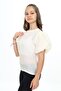 Girl's Crew Neck Watermelon Sleeve T-Shirt - See-Through Look