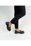 Black Patent Leather Buckle Women's Loafer Shoes, Sizes 36-37-38-39-40 - 4