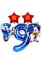 Sonic Boom 9 Years Old Navy Blue Number Foil Balloon Set Sonic Concept Balloon Set - 2