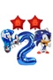 Sonic Boom 2 Years Old Navy Blue Number Foil Balloon Set Sonic Concept Balloon Set - 2