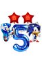 Sonic Boom 5 Years Old Navy Blue Number Foil Balloon Set Sonic Concept Balloon Set - 2