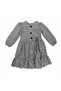 Girls' Dress Winter Striped Bow Collar Detailed Long Sleeve Ruffled Winter Dress - 2