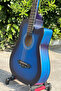 38-Inch Blue Guitar with bag Starter Fretboard Stickers, Tuner, Bag, Picks, Capo, Strings - 4