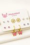 Cherry Cat Bow Butterfly Rainbow Pink White Solitaire Children's Earring Set