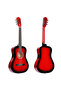 38-inch folk classical guitar, maple & ebony, multi-color patterns