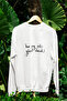 سترة رياضية من القطن مطبوع عليها عبارة 'كل شيء سيكون على ما يرام' بأكمام طويلة وثلاثة خيوط موديل مبطن بالصوف NISEX