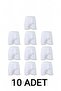 10 Pieces White 100% Cotton Comfortable Fit Men's Long Underwear Boxer
