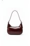 Burgundy Trend Patent Leather Baguette Shoulder Bag - 2