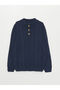 Stand Collar Self Patterned Boys' Knitwear Sweater - 4