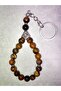 Tiger's Eye Natural Stone Rosary Keychain - 2