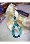 Blue Agate Natural Stone Rosary Keychain