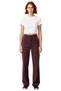 Women's Plum Straight Cut High Waist Ribbed Detailed Trousers Functional Durable Quality Stylish - 5