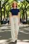 Women's Gabardine Woven Wide Leg High Waist Pants Functional Durable Quality Modern - 3
