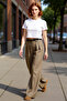Women's Mink Belted Wide-Leg Pants Functional Durable Quality Comfortable Aesthetic Stylish