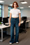 Dark High Waist Wide Leg Denim Women's Pants Functional Durable Quality Comfortable Stylish - 3