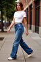 Women's High Waist Wide Leg Denim Pants Functional Durable Quality Comfortable Aesthetic