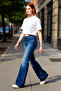 Women's Stitching Detailed Flare Cut Jeans Functional Durable Quality Comfortable Sports