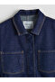 Lcw Modest Indigo Shirt Collar Women's Jean Jacket