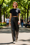 Women's Faux Leather Wide Cut Pants Functional Durable Quality Comfortable Aesthetic Casual - 2