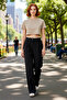 Women's High Waist Wide Leg Woven Pants Functional Durable Quality Comfortable Modern - 2