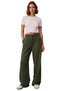 Women's Khaki High Waist Wide Leg Pleated Woven Pants Functional Durable Quality Stylish - 5