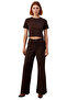 Women's Wide Leg Ribbed Detailed Jeans Functional Durable Quality Comfortable Casual - 4