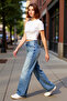 Women's Anthracite Wide Leg Denim Trousers Functional Durable Quality Comfortable Aesthetic Stylish