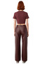 Faux Leather Wide Leg Pants Women Casual Functional for Daily Use Durable Modern - 5