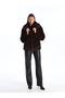 Lcwaikiki Classic Plum Jacket Collar Women's Fur Coat - 3