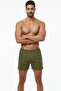7 Pieces Khaki Green 100% Cotton Comfortable Cut Men's Long Underwear Boxer - 4