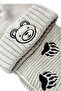 Bear Figure Knitted Scarf and Beanie Set - 5