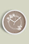 Minimal Flower Ring Modern Wall Clock - 42cm - White Case with Glass Front - Silent Mechanism