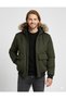 Jjcharlie Detachable Faux Fur Bomber Men's Fur-Lined Khaki Hooded Pilot Jacket - 4