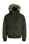 Jjcharlie Detachable Faux Fur Bomber Men's Fur-Lined Khaki Hooded Pilot Jacket - 2