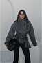 Anthracite arica Mock Neck short coat