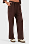 Regular Fit Elastic Waist Wide Leg Button Detailed Trousers Pants 6888573 - 5
