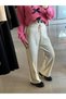 Women's High Waist No Show Thick and Lace-Up White Knitwear Palazzo Pants - 5