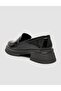 Genuine Patent Leather Black Women's Loafer Shoes - 5