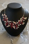 Silver Color Red Stone Detailed Design Evening Dress Necklace - 5