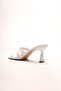 Women's Blunt-Toe Design Heeled Slippers Prana White Patent Leather - 4