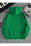 Unisex Green New Moment Printed Oversize Hooded Sweatshirt - 2