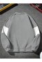 Unisex Smoke Gray Los Angeles Printed Oversized Piece Polo Neck Zippered Sweatshirt - 2